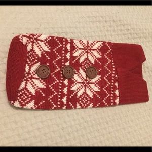 Nordic snowflake wine cozy sweater Christmas wrap